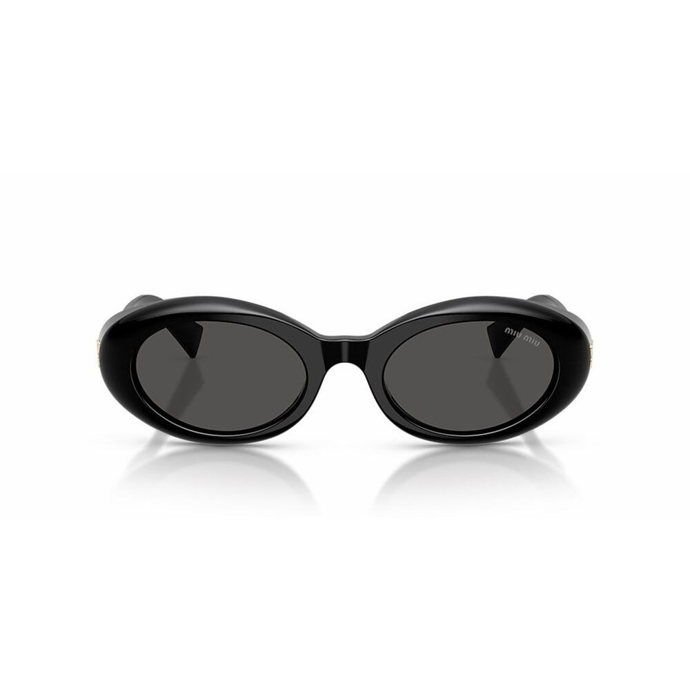 MIU MIU MU B09S 16K08Z Black Gold Dark Grey Lens Women Sunglasses AUTHENTIC - Picture 3 of 8